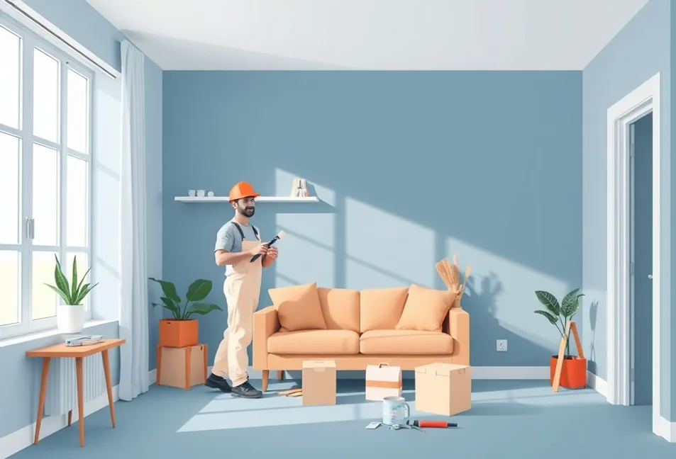 Intérieur rénové après travaux de peinture à Vandœuvre-lès-Nancy