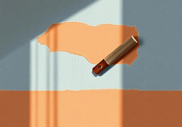 Application d'un enduit décoratif à la lisseuse sur un mur