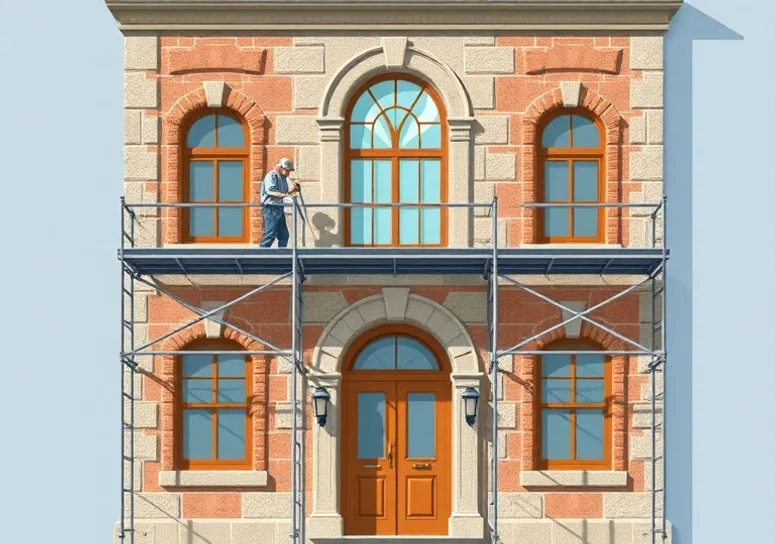 Ravalement de façade en pierre, nettoyage et application d'enduit